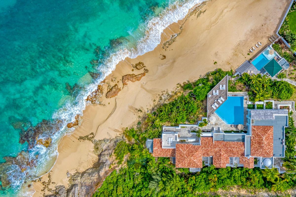 St Martin beachfront luxury villa rental - Birds Eye